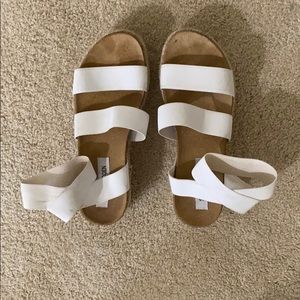 White Steve Madden strappy sandals